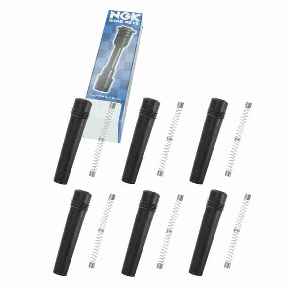 6 pc NGK 58926 Ignition Coil Boots for 02532 128044 175-1063 2532 35-7014 50037 50037-1 671-8166 702448 SPB130 SPP66 SPP66E Direct Spark Plug Wire Fits select: 2002-2005 FORD THUNDERBIRD