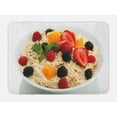 thumbnail image 1 of Oatmeal Bath Mat, Tasty Healthy Food Photography with Fresh Fruits and Porridge in Morning Bowl, Plush Bathroom Decor Mat with Non Slip Backing, 29.5" X 17.5", Multicolor, by Ambesonne, 1 of 2