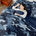 thumbnail image 4 of jejeloiu Camouflage Hunting 7-Piece Twin Bedding Sets,Blue Retro Camo Bedding Comforter Set For Girls Kids Reversible, 4 of 8