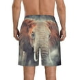 thumbnail image 3 of Kdxio Elephant in Smoke Pattern Mens Casual Shorts - Drawstring Summer Beach Sports Shorts for Men, 3 of 9