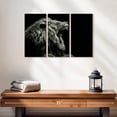 thumbnail image 2 of Elephant Stock Roaring Lion Head Wall Art - Horizontal Multi Panel Canvas - Living Room Wall Decor - Animal Multi Panel - Black And Gray Decor - 23" x 14", 2 of 4