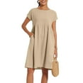 thumbnail image 6 of Up To 50% Off Dresses for Women 2024 Summer Cotton Linen Solid Gauze Dress Loose Casual Beach Vacation Flowy Midi Dress with Pockets, 6 of 8