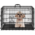 thumbnail image 1 of Yaheetech 30" Foldable Metal Dog Crate with 2 Doors and Pull Out Tray, Black, 1 of 9