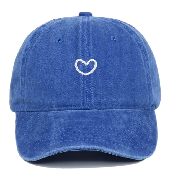 Unisex Trendy Baseball Cap with Heart Embroidery Design for Casual Outdoor Activities Hiking Travel Daily Baseball Cap Blue One Size