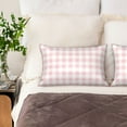 thumbnail image 4 of Bingfone Pink Checkboard Print Satin Pillowcase for Hair - Standard Size with Zipper Silky & Soft Pillow Covers,20x30 inches, 4 of 8