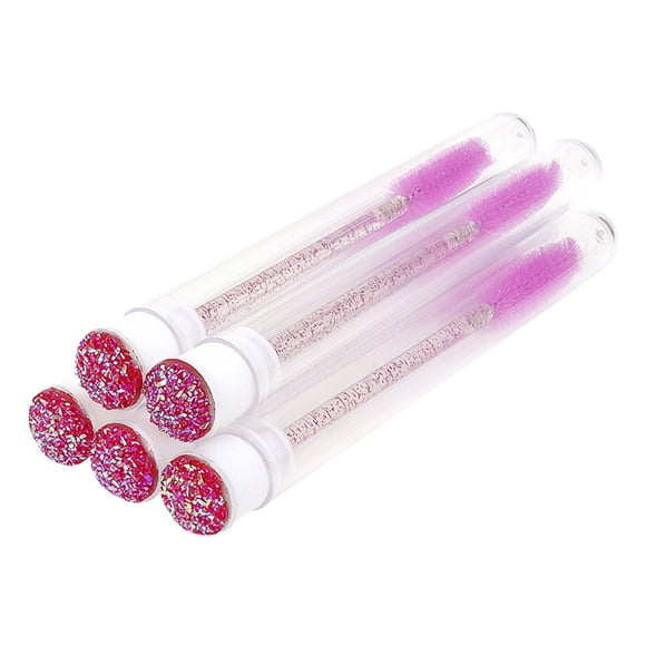 Cepillo de pestañas Qarigey 5 piezas con tubo a prueba de polvo color Púrpura Rojo