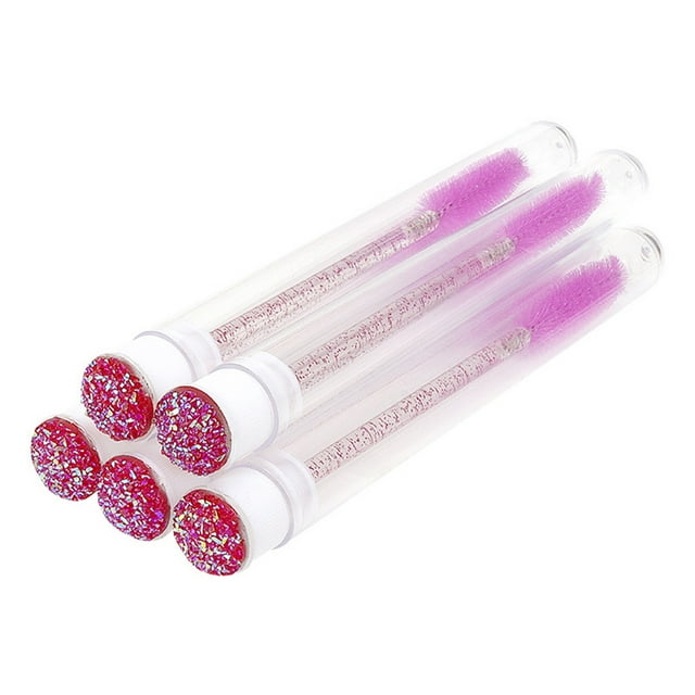 QualitChoice 5 Pièces Femmes Hommes Pinceau à Cils Brosses à Sourcils à Usage Unique Outil de Maquillage Violet Rouge Type 1
