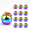 Rainbow-12Pcs, variant on Rainbow 12Pcs 20oz Disco Ball Party Cups With Lid And Reusable Straw