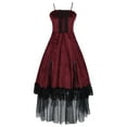 thumbnail image 1 of JMKQLZ Jupe Médiévale Rétro pour Femmes avec Ceinture Contrastante et Manches Bouffantes, Grande Jupe, Robe à une Épaule, 1 of 8