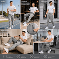 thumbnail image 4 of Men's Sweatpants Joggers Lightweight Elastic Waist Athletic Workout Gym Running Sweat Pants with Pockets Grey, 4 of 10