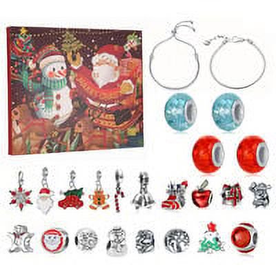Calendrier de l'avent Fille Enfant, Noël Cadeau Calendrier de l'avent Bijoux,24 Jours DIY Calendrier de l'avent Pulsera con 2 pulseras 22 perlas para Enfant Fille Ado 5 6 7 8 9 10 11 12 ans