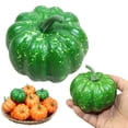 thumbnail image 3 of Green Artificial Pumpkins, Harvest Decor Foam Pumpkin, Imitation Fake Pumpkin, Artificial Pumpkin Decor, Thanksgiving Halloween Pumpkin Props, Realistic Faux Pumpkins for Fall Decor,Green, 3 of 6
