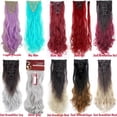 thumbnail image 2 of LELINTA Women 24" Long Curly Full Head Clip in Synthetic Hair Extentions 8 Piece 18 Clips Black Brown Blonde, 2 of 5