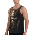 thumbnail image 2 of Pofeuu Victorian Gentle Cat Print Men's Workout Tank Tops Sleeveless Muscle Gym Shirt Quick Dry-3X-Large, 2 of 7