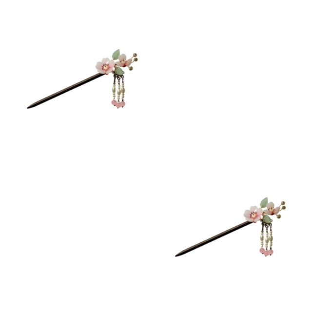 Horquilla Flor de cerezo Sonducket Retro Hair Sticks Peine Perla de imitación Borla Clásico