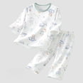 thumbnail image 4 of ITSAME Girls Outfit Cotton 3/4 Sleeve Crewneck Top and Pants 2-Piece Fashion Print Comfy Loungewear Set Size 12M, 4 of 5
