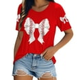 thumbnail image 2 of Tittly T Shirts for Women Graphic Tees Baseball Shirt Women Baseball Mom Tank Tops Graphic Tee Cute Workout T Shirts Casual Summer Sleeveless Vest Tshirts Shirts Spring Tops for Women Red XXL, 2 of 4