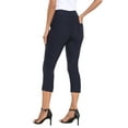 thumbnail image 4 of HDE Women's Pull On Capri 21" Inseam Cropped Pants with Pockets Navy Blue L, 4 of 6