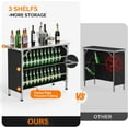 thumbnail image 4 of PurelyGoods 43" Portable Bar Table, 3-Tier Shelves, Mobile Bar Table for Events, Party, Camping, Picnic, Tradeshow, Indoor with Black Skirt(1, 43"), 4 of 16