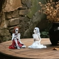 thumbnail image 5 of Glow Skeleton Couple - 2PC Posable Bride & Groom Halloween Decor with LED Base (Style F), 5 of 9