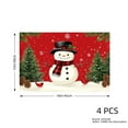 thumbnail image 4 of JOOCAR Christmas Snowman with Red Birds and Pine Trees Design Linen Table Mats Set of 4 for Home Kitchen Table Decor 12x18 inch, 4 of 5