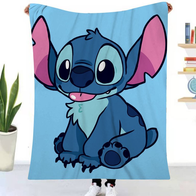 Christmas Lilo & Stitch Cover Blanket, Plush Grid Comfortable Fluffy Carpet Sofa Soft Bed Supplies Sofa Flange Plush Plush, Size: XS-100*150cm, Other