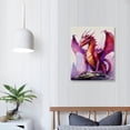 thumbnail image 3 of Nawypu Dragon Wall Art Watercolor Dragon Pictures Wall Decor Purple Dragon Canvas Painting Home Decoration Artwork for Bathroom Bedroom Living Room Office Framed, 3 of 4