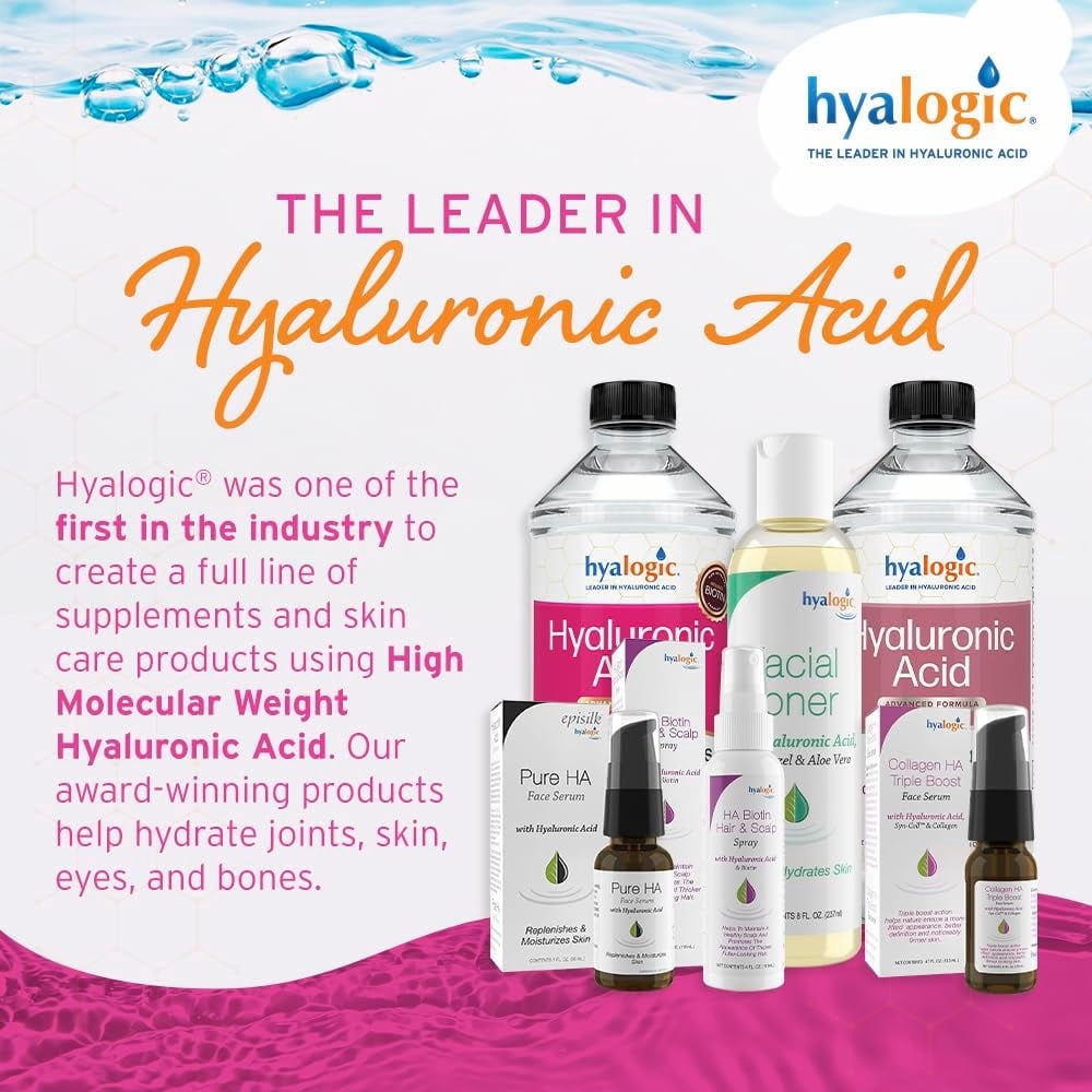 Hyalogic Hyaluronic Acid, Advanced Formula, Hair, Skin & Nails Support, 12 fl oz (354.88 ml)