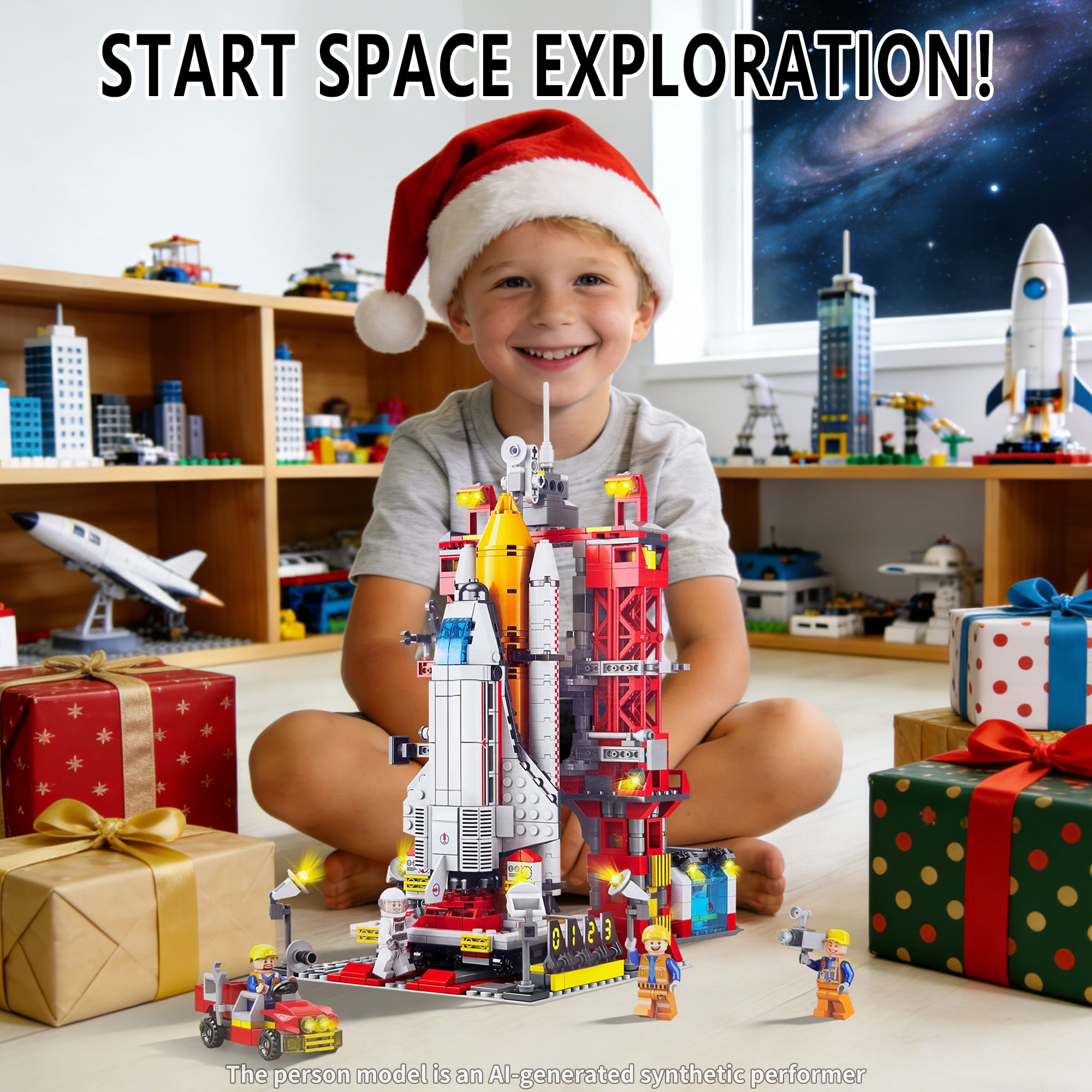 1059 PCS Space Exploration Shuttle Toys, Spaceship Fire Arrow Launch Center Toy Set Building Blocks Toys Kit Gifts for Age 6+ Boys Kids