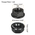 thumbnail image 3 of Uxcell M8 Serrated Flange Hex Lock Nuts, Carbon Steel Black Oxide Finished 100 Pack, 3 of 4