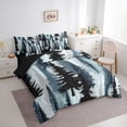 thumbnail image 4 of Homewish Blue Pine Tree Twin Bedding Sets 7-Piece, Vintage Western Countryside Bedding Comforter Set, Teens Adult Men Reversible Sheet Sets, Luxury Bedroom Decor, 4 of 8