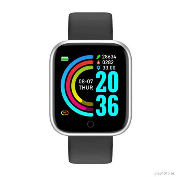 1SmartWatch Y68 D20 Bluetooth Reloj USB Con Monitor De Corazón Inteligente Para Iphone Android