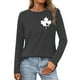thumbnail image 1 of MHFRRA Camiseta de Manga Larga para Mujer con La Bandera del Día de Canadá y La Hoja de Arce Canadiense. Gris Oscuro, 1 of 3