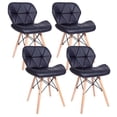 thumbnail image 1 of Set 4 Sillas Tipo Eames Tapizada Acolchonada Comedor Moderno negro 6.49 pulg Pido Todo E-SEAOM-BK, 1 of 8