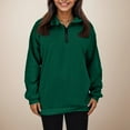 thumbnail image 6 of Women Tops Women's Solid Color Sweatshirt Womens Oversized Half Zip Pullover Long Sleeve Sweatshirt Quarter Zip Hoodie Sweater Teen Girls Fall Blouse Clothes, 6 of 7