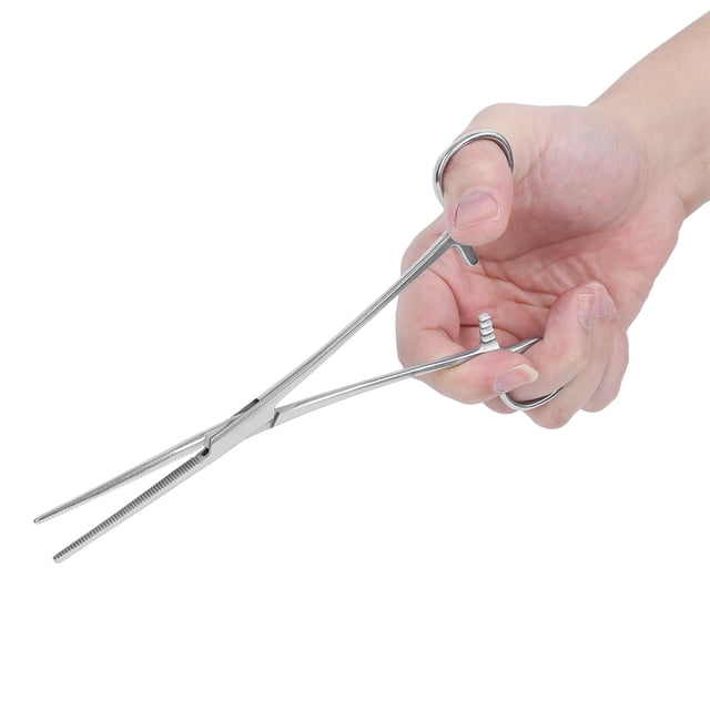 Pinzas quirúrgicas, pinzas hemostáticas quirúrgicas de acero inoxidable para extraer pelo de mascotas, pinzas hemostáticas compactas y ligeras