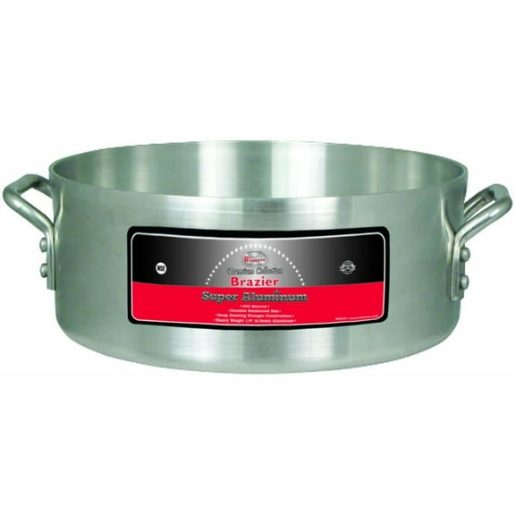 Winco USA AXHB-18 Super Aluminum Braizer, Extra Heavy Weight, 18 Quart, Aluminum