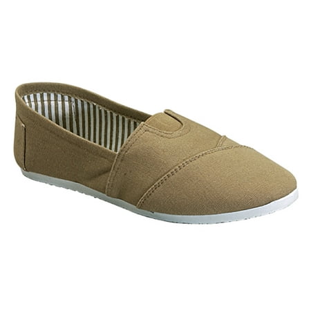 Ballet Leather Sandals Womens Canvas Ballet Flats Slip on Espadrille Loafer Shoes Super Comfy Sandals Beige Size 6 ()