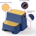 thumbnail image 4 of 2 Step Stool -Toddler Step Stool for Bathroom Sink-Dual Height 9.5" Non-Slip for Potty Training, Kitchen, Bedroom & Classroom (Blue), 4 of 17