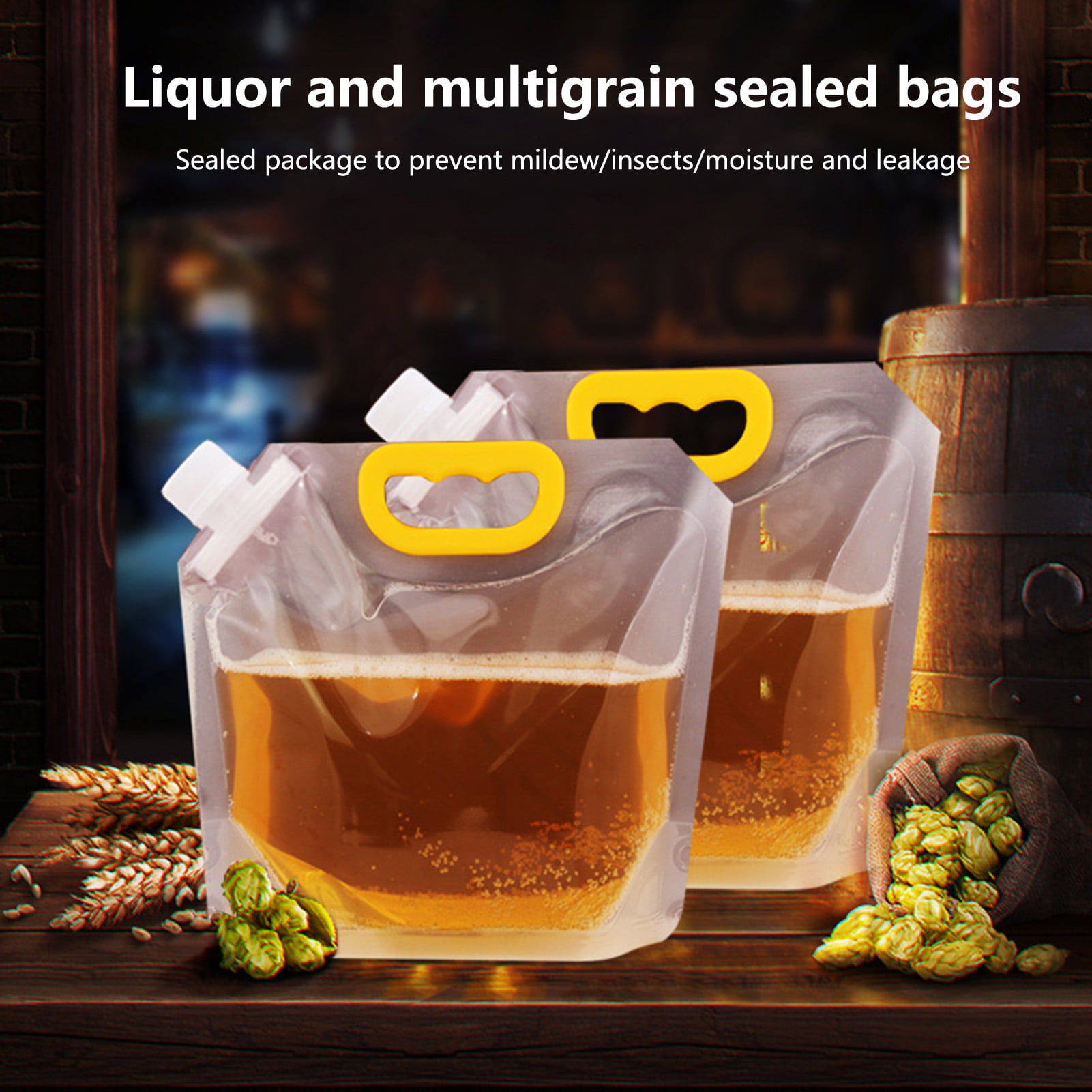 Grain Moisture Proof Sealed Bag Resealable Grain Storage Bags Reliable Bags  Transparent Suction Bags Food Storage Pouring Bags with Cover Portable