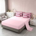 thumbnail image 4 of Homewish Modern Stripes Twin Bedding, Pink Gray Bedding Comforter Set, Pink Reversible, 7pcs, 4 of 7