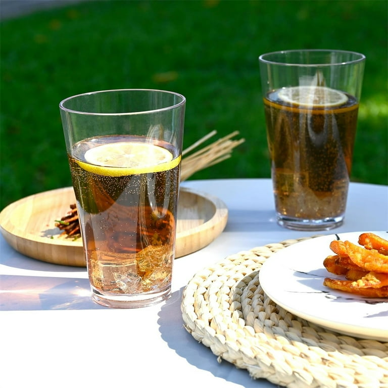 18oz Clear Stackable Plastic Tumbler, Reusable Juice Drinking Glasses, Hard  Plastic Party Cups - Walmart.com