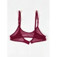 thumbnail image 3 of Women Sheer Mesh Unlined Bra Ultra Thin See Through Lace Trim Bralette, 3 of 6