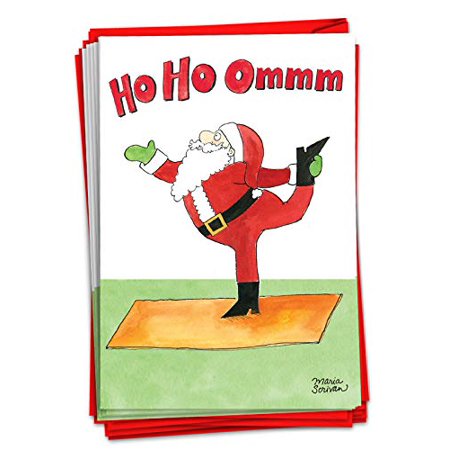 NobleWorks - 12 Merry Christmas Cards Funny - Boxed Set of Cartoon