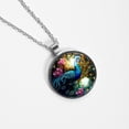thumbnail image 4 of Peacock Stunning Glass Circular Pendant Necklace - Women's Necklaces Collection, 4 of 5