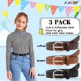 thumbnail image 3 of SUOSDEY Girls Leather Belts,Kids Skinny Belt for School Uniforms Gift 3Pack, 3 of 8