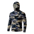 thumbnail image 5 of Havenx Mens Sun Protection Shirts Camo Long Sleeve Hoodies with Mask Hooded Uv Upf 50+ Rash Guard Uv Protection Cooling Lightweight Outdoor Hiking Swim Blouses,Gray XL, 5 of 6