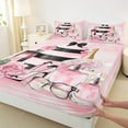 thumbnail image 3 of Manfei Smart Perfume Lipstick Queen Sheet Set,Pink Floral,High Heels,4-Piece Microfiber, 3 of 7