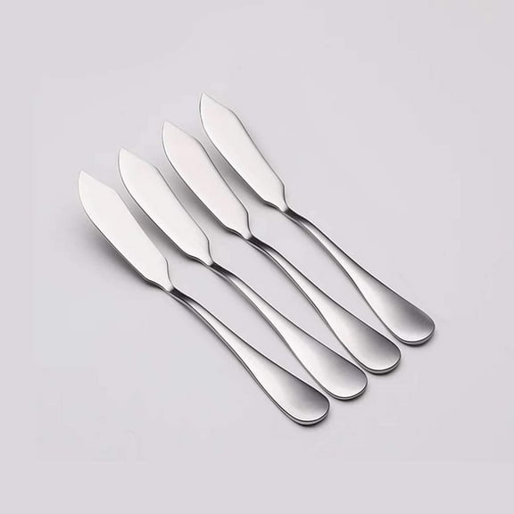 Set of 4 Stainless Steel Butter Spreader Knife, Practical Cheese Spreader, Reusable and Convenient Butter Knives Set for Cold Butter, Breakfast, Jam, Cheese Cream, Butter Curler