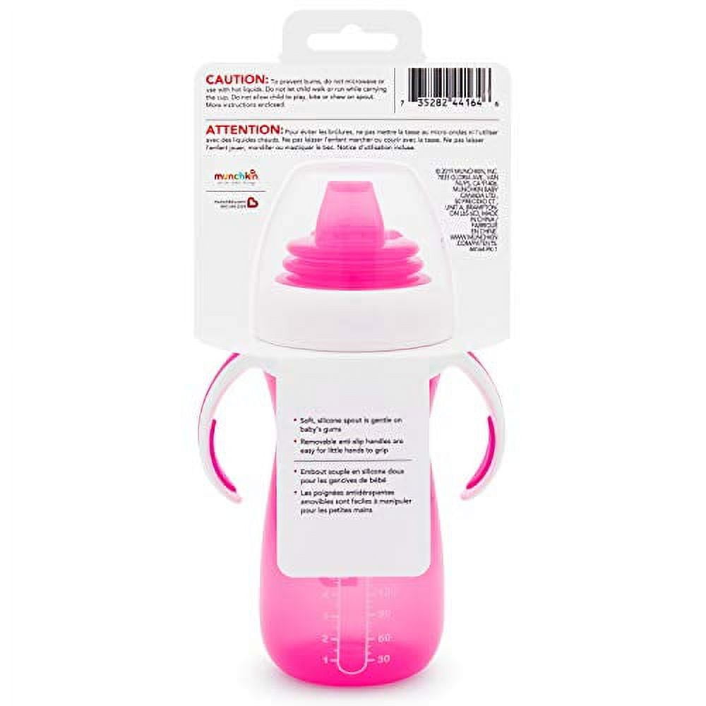 (3 pack) Munchkin® Gentle™ Transition Sippy Cup with Trainer Handles, 10 oz, Pink, Unisex